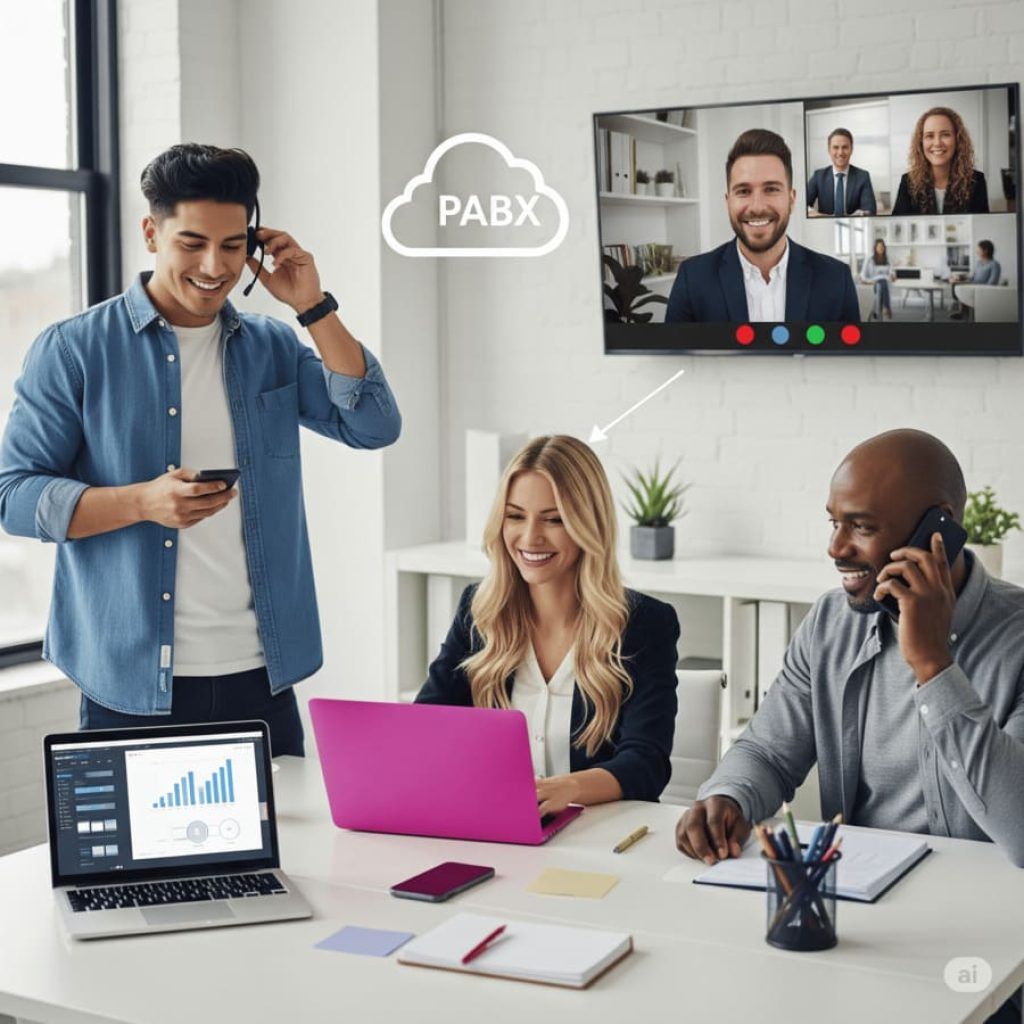 Solução de PABX em nuvem para comunicação empresarial eficiente, com recursos de videochamada e telefonia digital